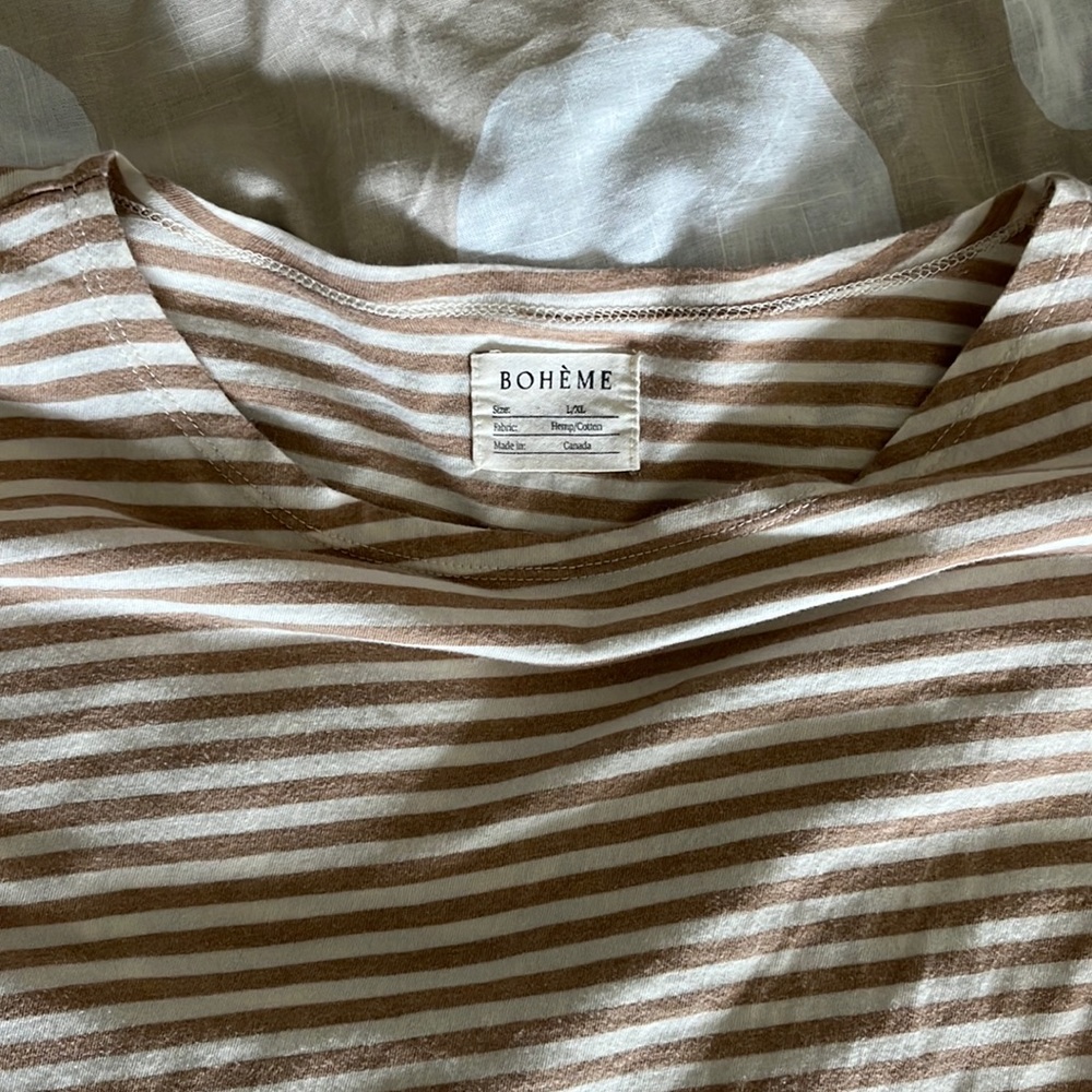 Stripped full length Boheme Goods cotton dress